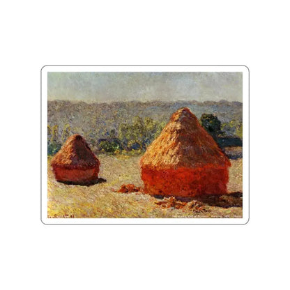 MONET, Claude - Haystack. End of the Summer. Morning (Artwork) STICKER Vinyl Die-Cut Decal White Die-Cut 3 Inch - The Sticker Space