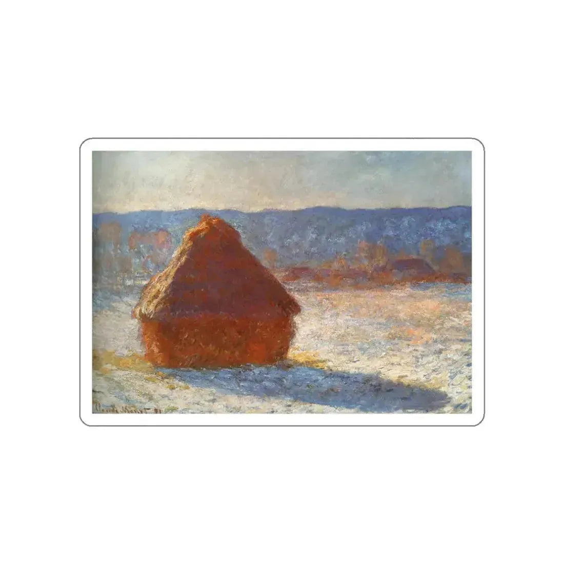 MONET, Claude - Haystack snow effect (Artwork) STICKER Vinyl Die-Cut Decal White Die-Cut 3 Inch - The Sticker Space