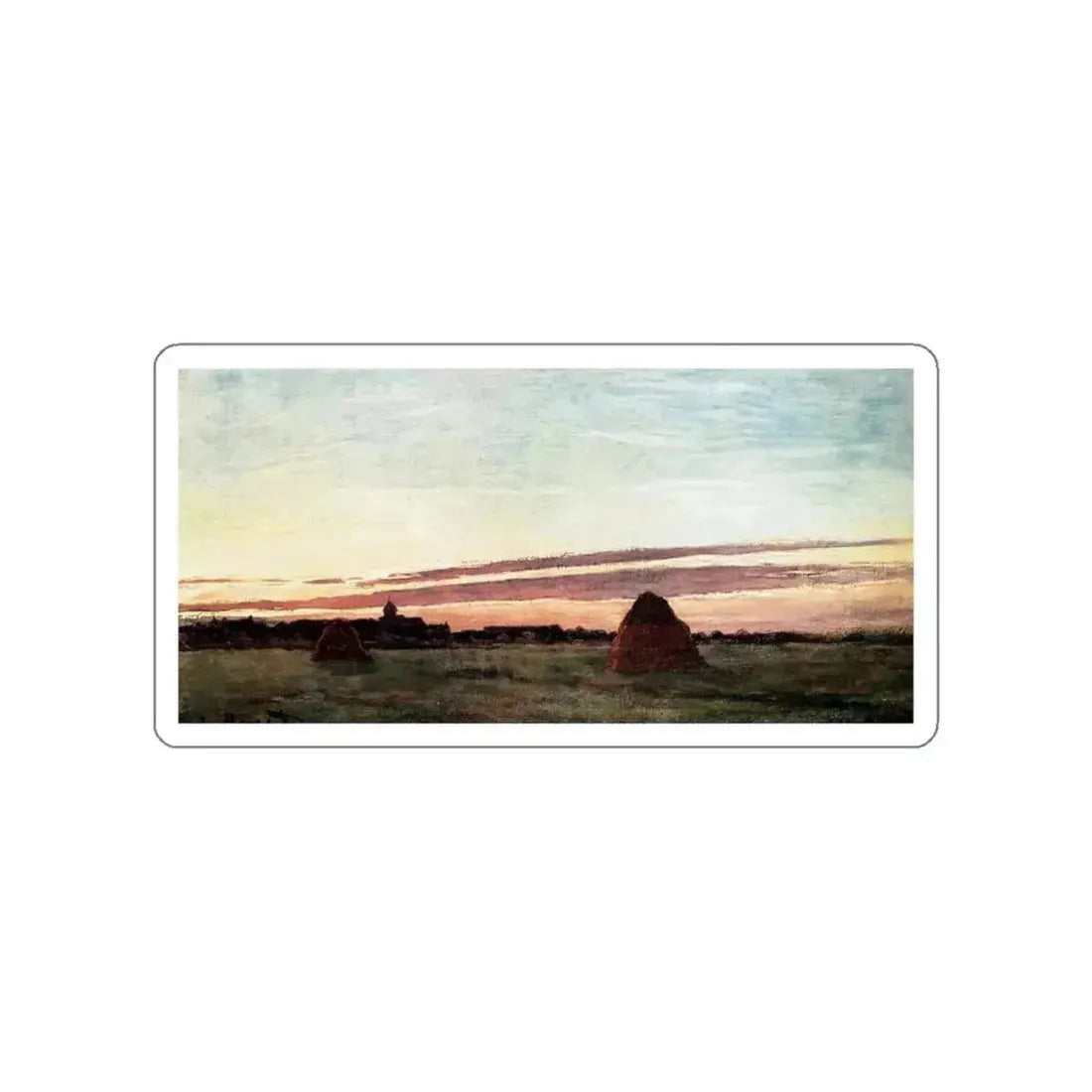 MONET, Claude - Haystacks at Chailly (Artwork) STICKER Vinyl Die-Cut Decal White Die-Cut 3 Inch - The Sticker Space