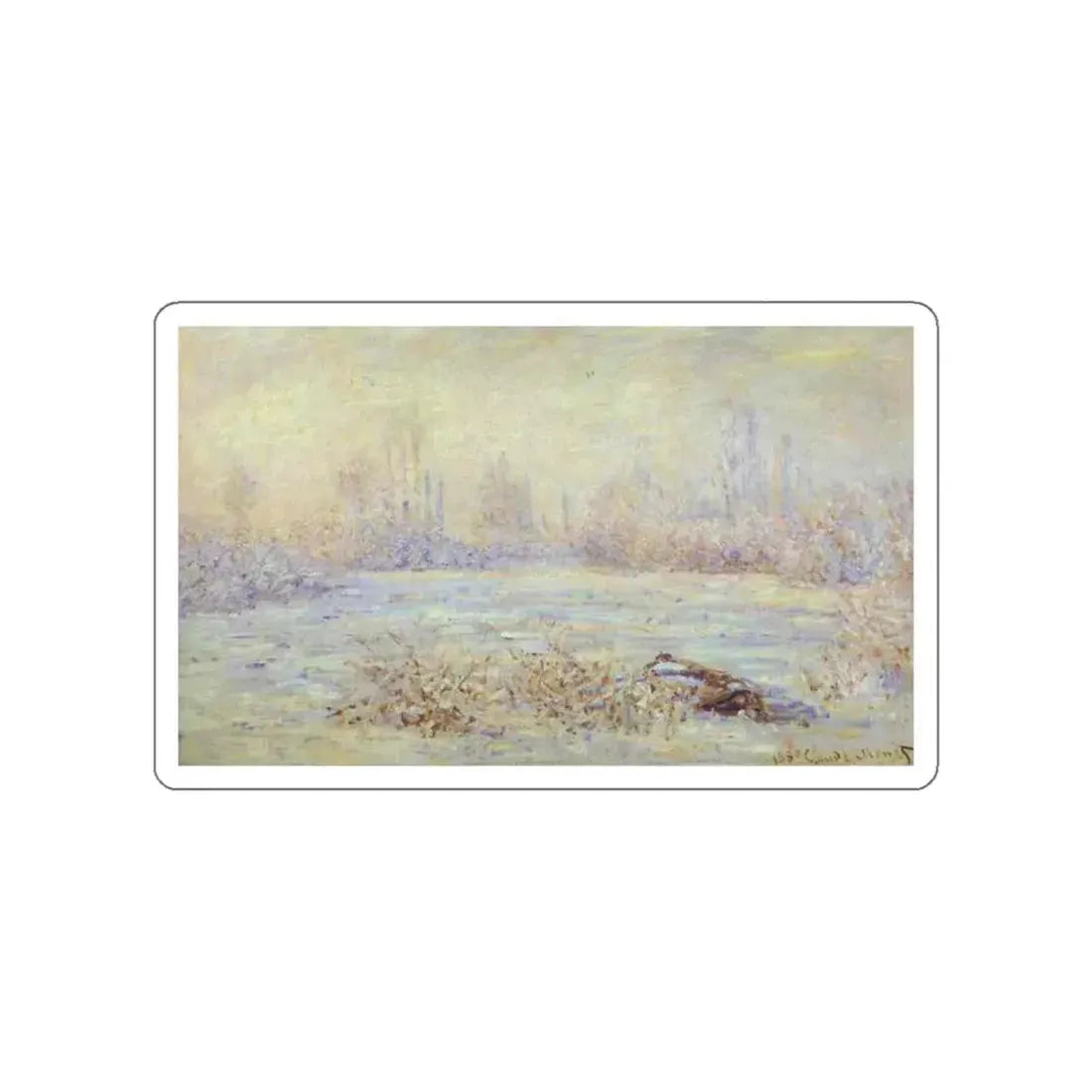 MONET, Claude - Hoarfrost, near Vetheuil (Artwork) STICKER Vinyl Die-Cut Decal - The Sticker Space