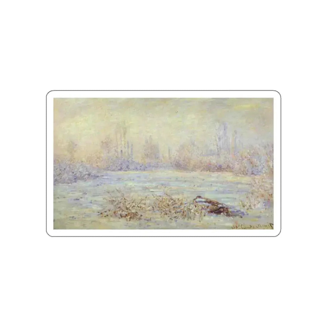 MONET, Claude - Hoarfrost, near Vetheuil (Artwork) STICKER Vinyl Die-Cut Decal - The Sticker Space