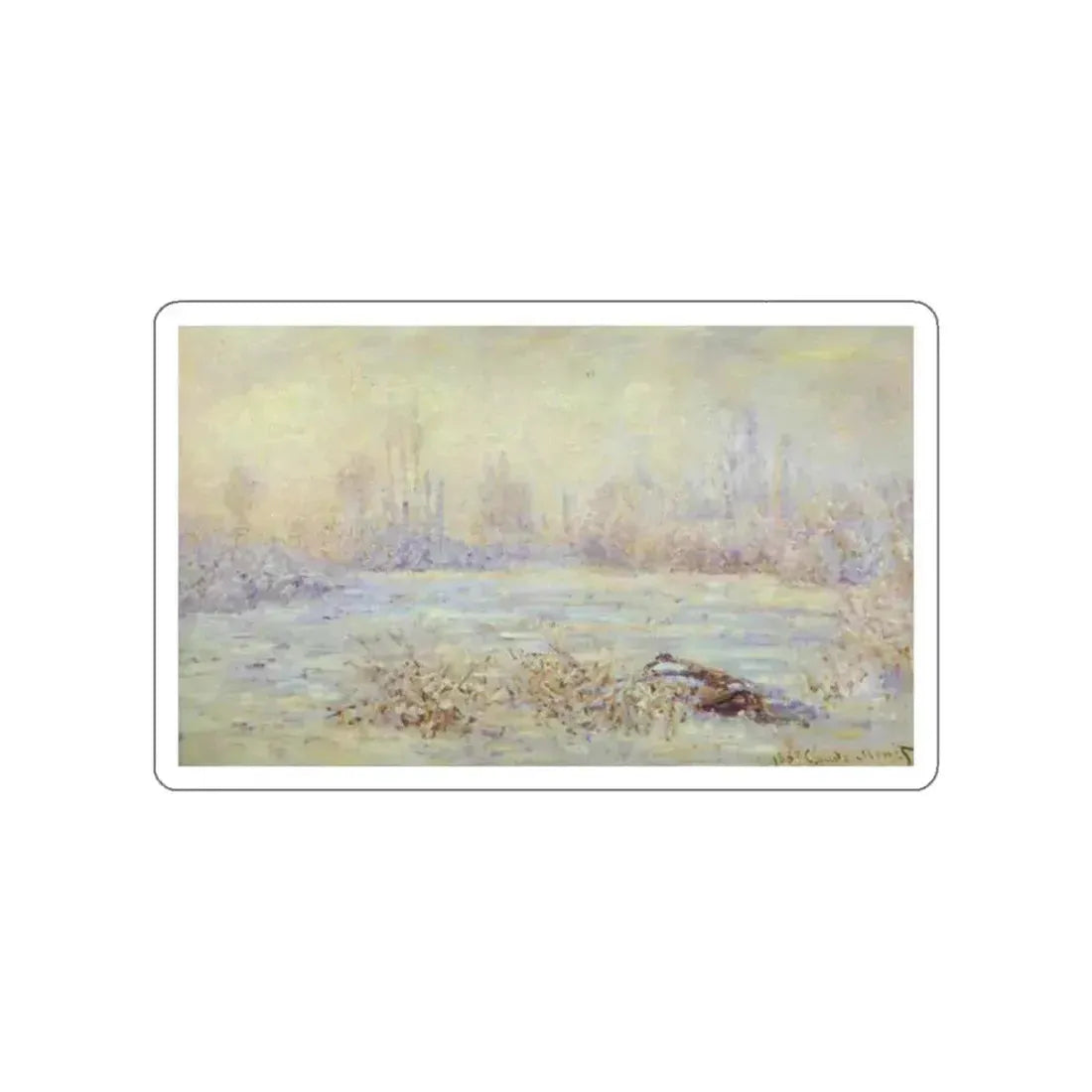 MONET, Claude - Hoarfrost, near Vetheuil (Artwork) STICKER Vinyl Die-Cut Decal White Die-Cut 2 Inch - The Sticker Space