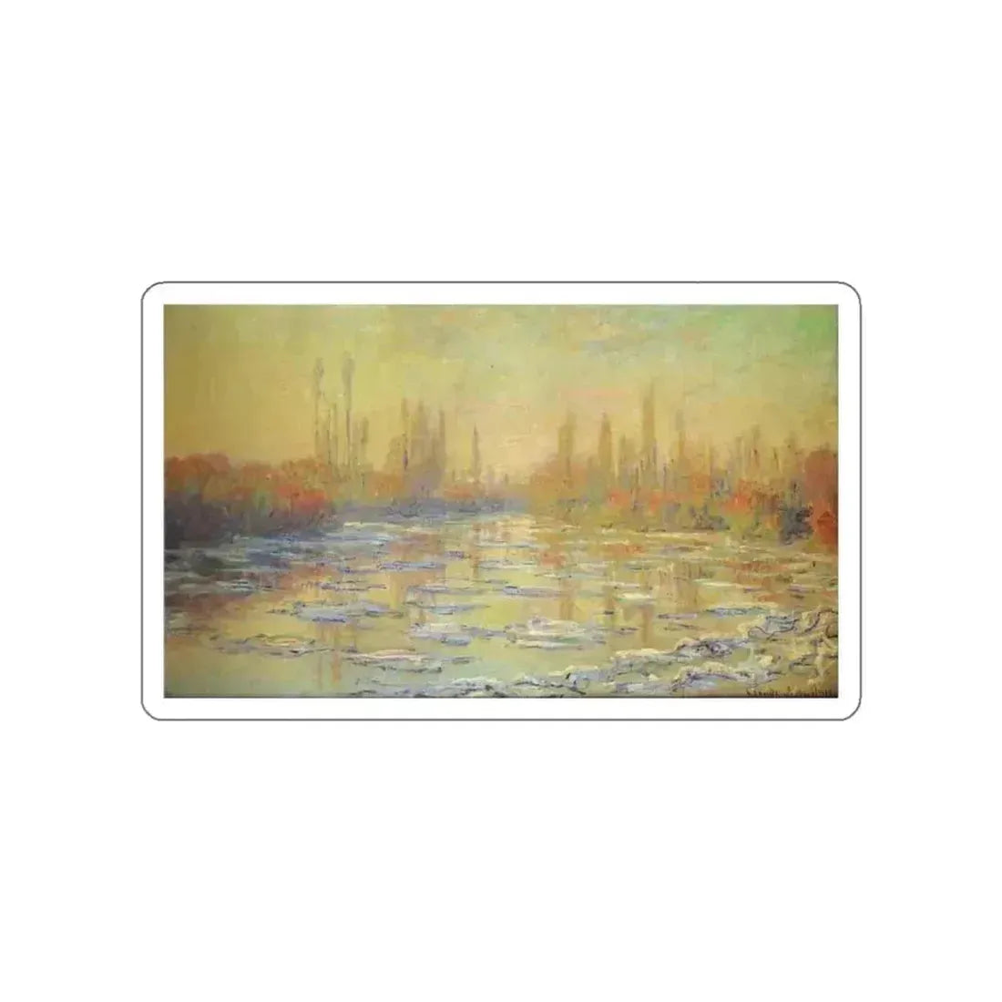 MONET, Claude - Ice Thawing on the Seine (Artwork) STICKER Vinyl Die-Cut Decal White Die-Cut 6 Inch - The Sticker Space