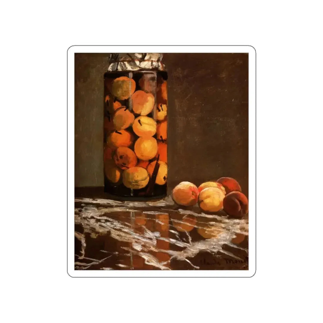 MONET, Claude - Jar of Peaches (Artwork) STICKER Vinyl Die-Cut Decal - The Sticker Space