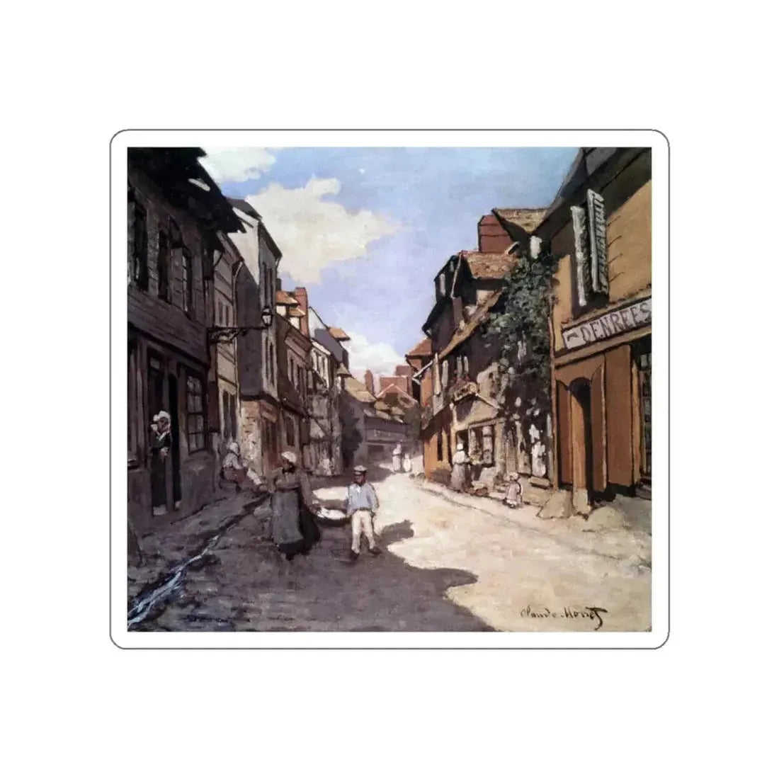 MONET, Claude - La Rue de la Bavolle in Honfleur (Artwork) STICKER Vinyl Die-Cut Decal White Die-Cut 4 Inch - The Sticker Space