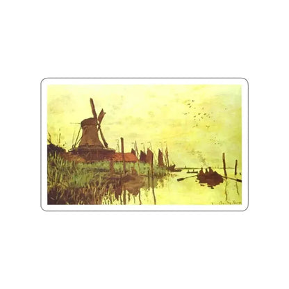 MONET, Claude - Mill near Zaandam (Artwork) STICKER Vinyl Die-Cut Decal White Die-Cut 4 Inch - The Sticker Space