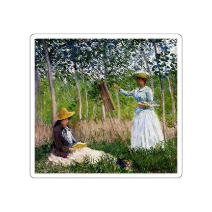 MONET, Claude - Monet At Her Easel with Suzzanne Hoschede Reading (Artwork) STICKER Vinyl Die-Cut Decal White Die-Cut 6 Inch - The Sticker Space