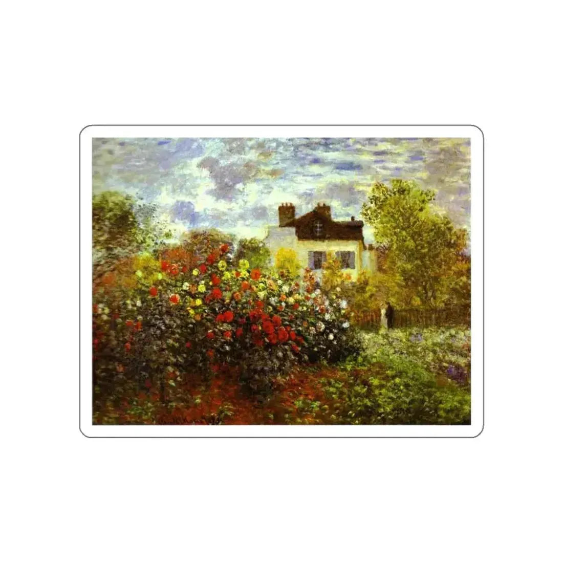 MONET, Claude - Monet's Garden at Argenteuil (Artwork) STICKER Vinyl Die-Cut Decal White Die-Cut 4 Inch - The Sticker Space