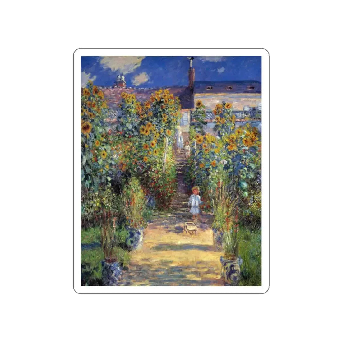 MONET, Claude - Monet's Garden at Vetheuil (Artwork) STICKER Vinyl Die-Cut Decal - The Sticker Space