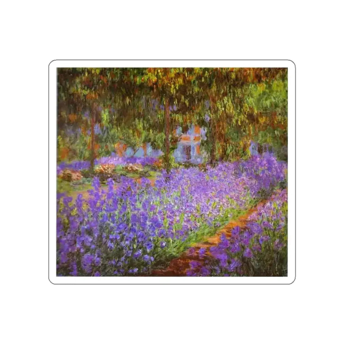 MONET, Claude - Monet's Garden, the Irises (Artwork) STICKER Vinyl Die-Cut Decal White Die-Cut 6 Inch - The Sticker Space