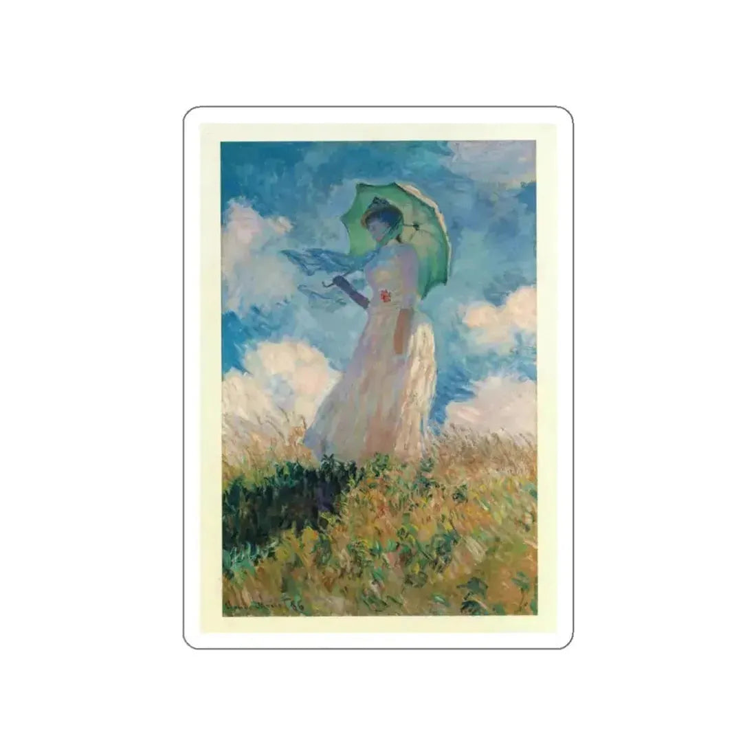 MONET, Claude - ombrelle (Artwork) STICKER Vinyl Die-Cut Decal White Die-Cut 6 Inch - The Sticker Space