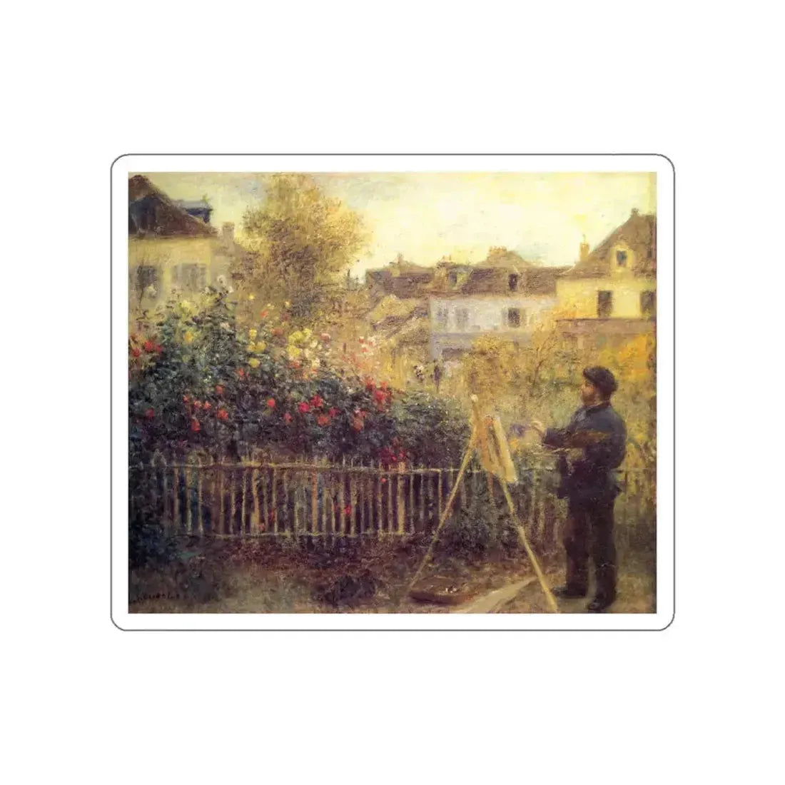 MONET, Claude - Painting in his Garden at Arenteuil (Artwork) STICKER Vinyl Die-Cut Decal White Die-Cut 5 Inch - The Sticker Space