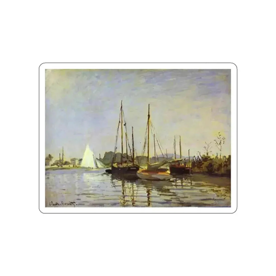 MONET, Claude - Pleasure Boat, Argenteuil (Artwork) STICKER Vinyl Die-Cut Decal White Die-Cut 2 Inch - The Sticker Space