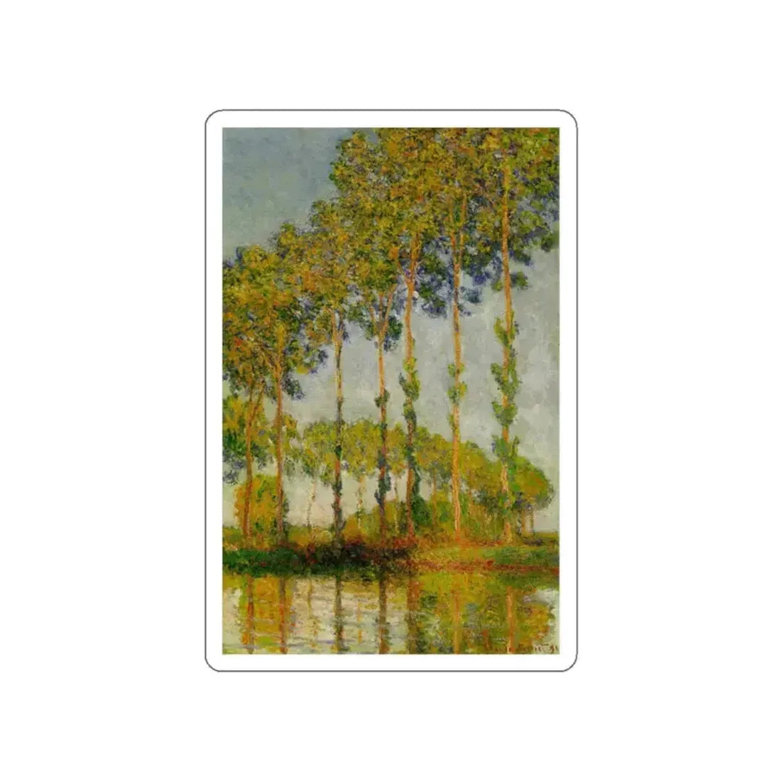 MONET, Claude - Poplars Autumn (Artwork) STICKER Vinyl Die-Cut Decal White Die-Cut 2 Inch - The Sticker Space