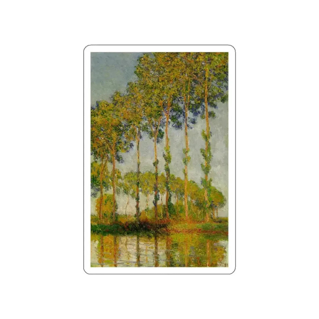 MONET, Claude - Poplars Autumn (Artwork) STICKER Vinyl Die-Cut Decal White Die-Cut 3 Inch - The Sticker Space
