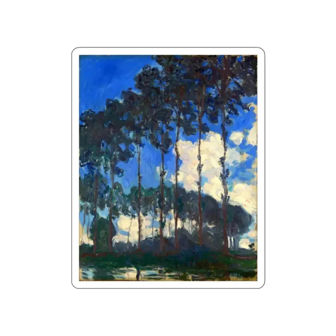 MONET, Claude - Poplars on the Epte 2 (Artwork) STICKER Vinyl Die-Cut Decal White Die-Cut 2 Inch - The Sticker Space