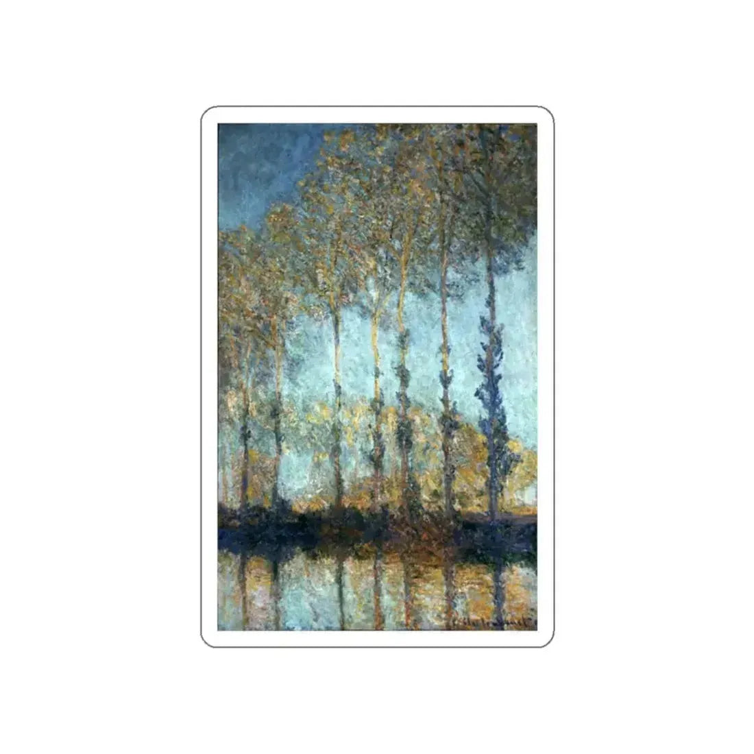 MONET, Claude - Poplars1891 (Artwork) STICKER Vinyl Die-Cut Decal White Die-Cut 2 Inch - The Sticker Space