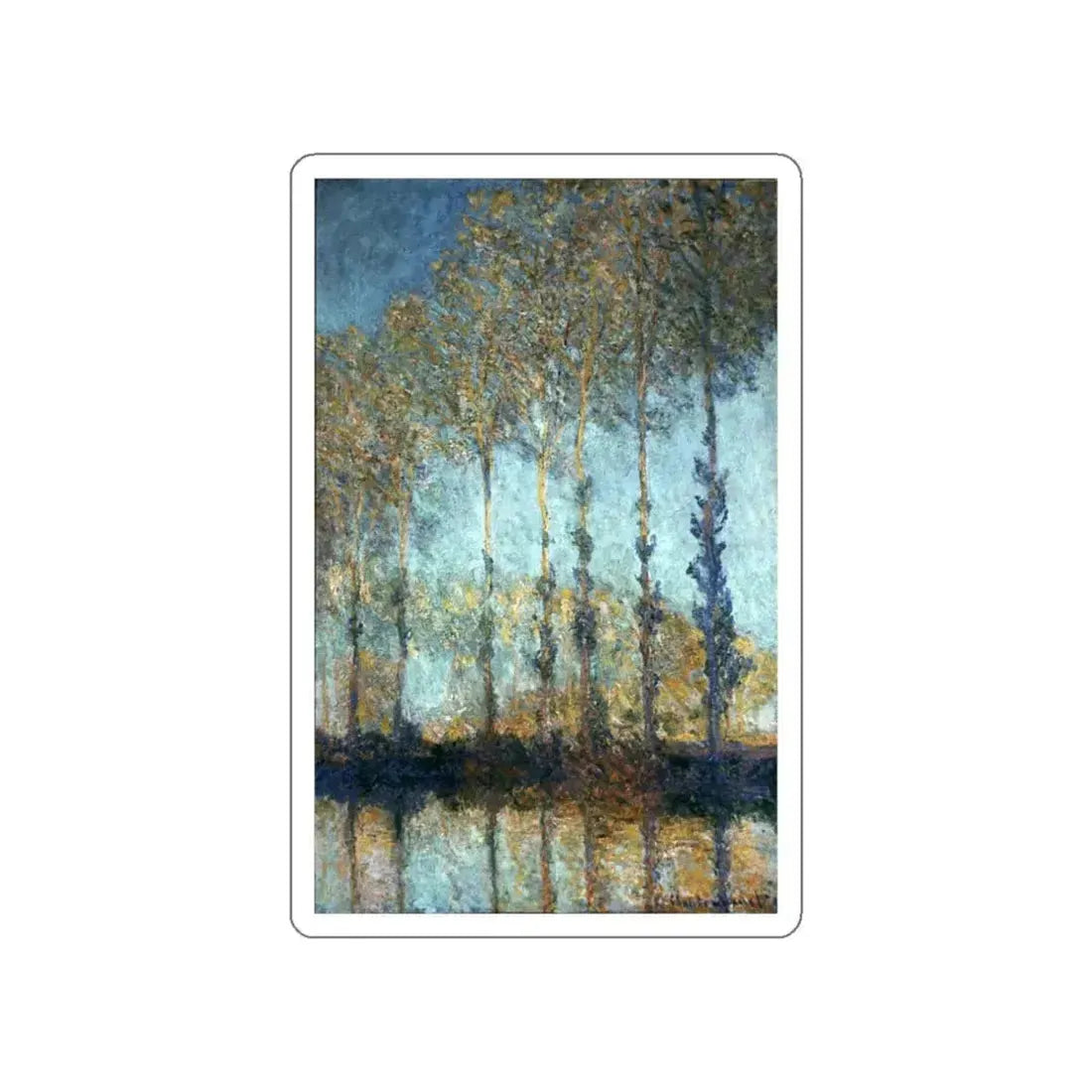 MONET, Claude - Poplars1891 (Artwork) STICKER Vinyl Die-Cut Decal White Die-Cut 3 Inch - The Sticker Space