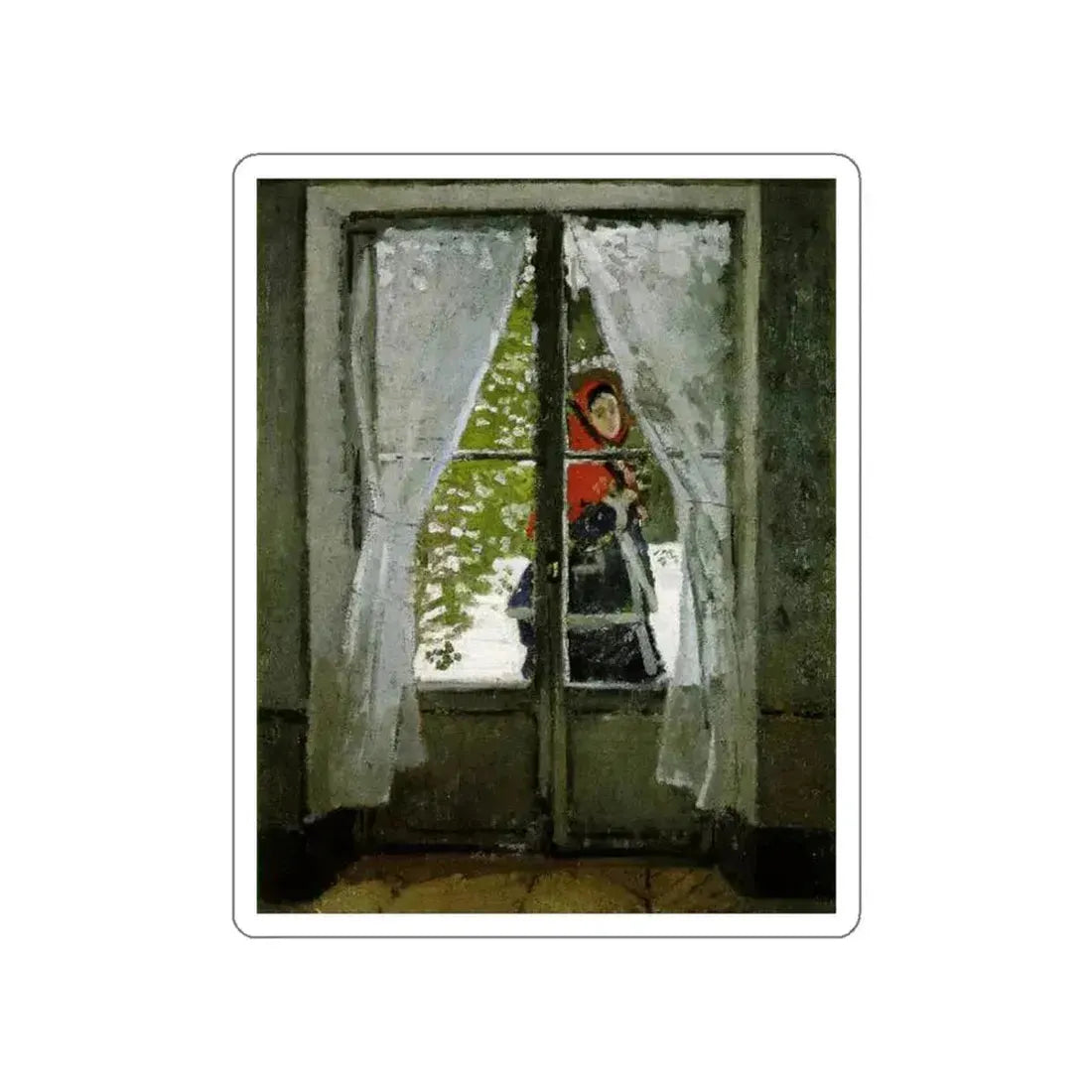 MONET, Claude - Portrait of Camille Monet (Artwork) STICKER Vinyl Die-Cut Decal White Die-Cut 3 Inch - The Sticker Space