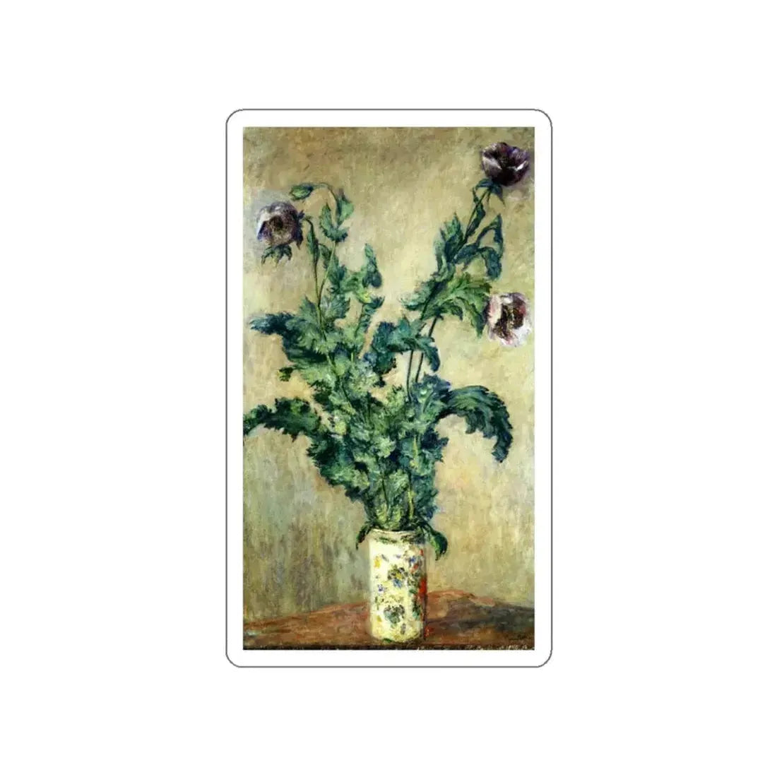 MONET, Claude - Purple Poppies (Artwork) STICKER Vinyl Die-Cut Decal White Die-Cut 3 Inch - The Sticker Space