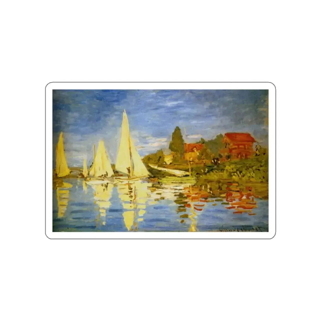 MONET, Claude - Regatta at Argenteuil (Artwork) STICKER Vinyl Die-Cut Decal - The Sticker Space