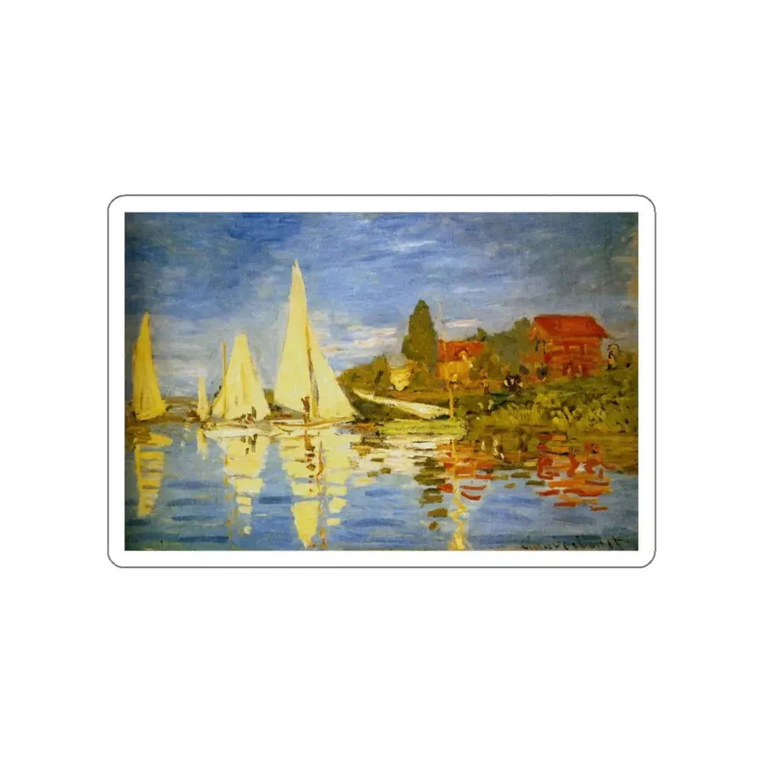 MONET, Claude - Regatta at Argenteuil (Artwork) STICKER Vinyl Die-Cut Decal - The Sticker Space