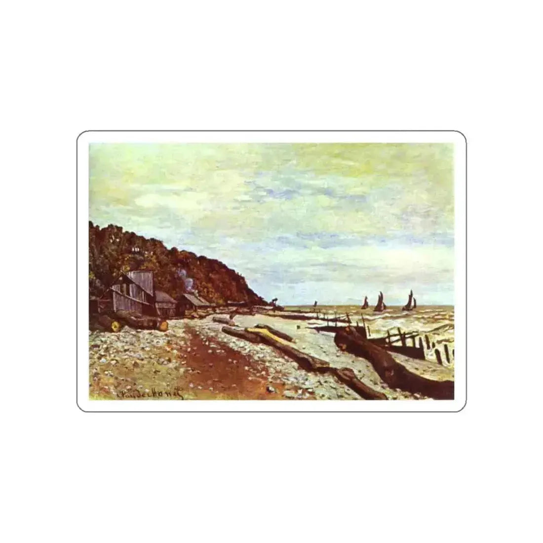 MONET, Claude - Shipyard near Honfleur (Artwork) STICKER Vinyl Die-Cut Decal White Die-Cut 5 Inch - The Sticker Space