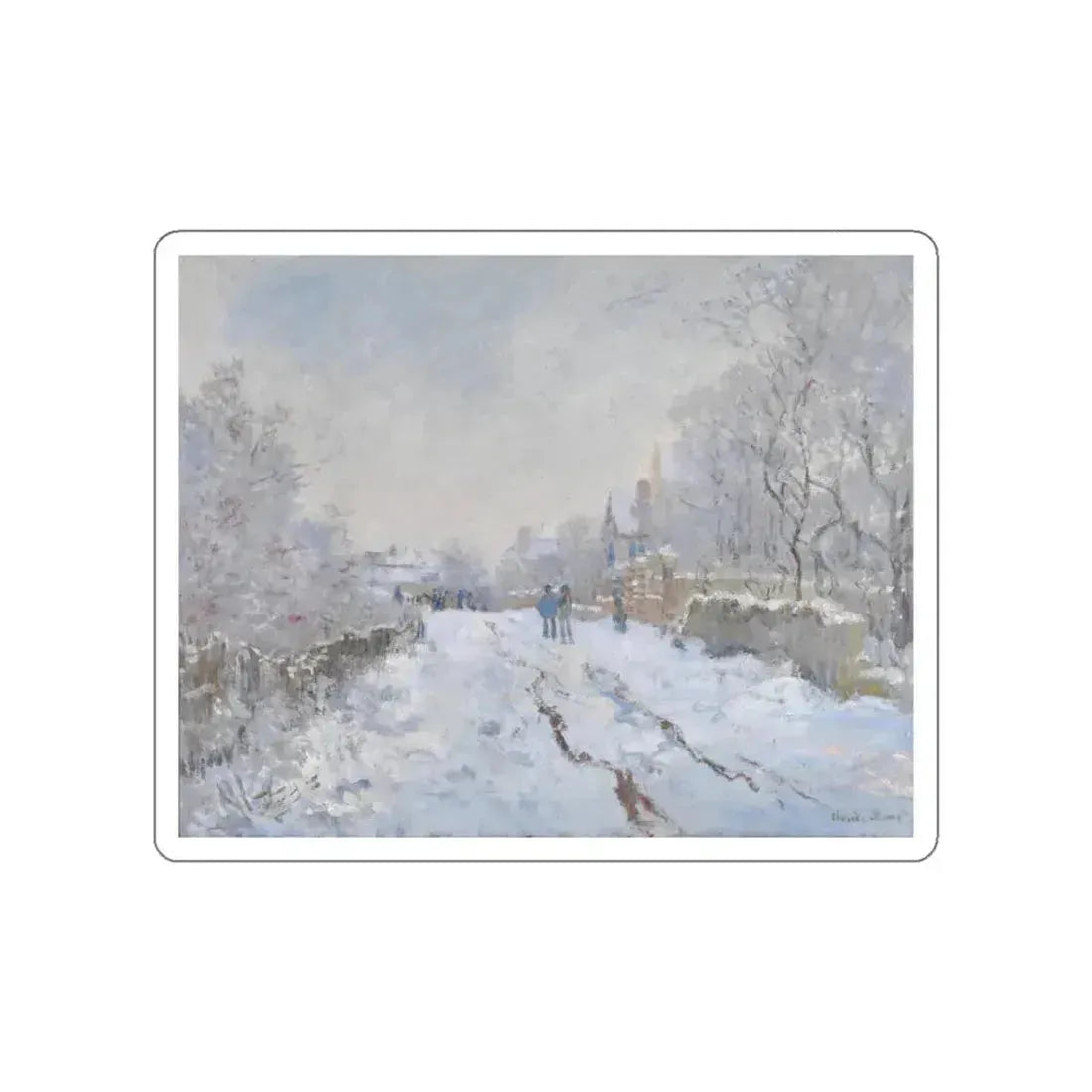 MONET, Claude - Snow Scene at Argenteuil (Artwork) STICKER Vinyl Die-Cut Decal White Die-Cut 6 Inch - The Sticker Space
