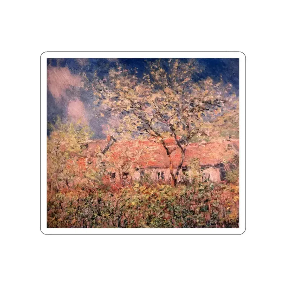 MONET, Claude - Springtime at Giverny (Artwork) STICKER Vinyl Die-Cut Decal White Die-Cut 4 Inch - The Sticker Space