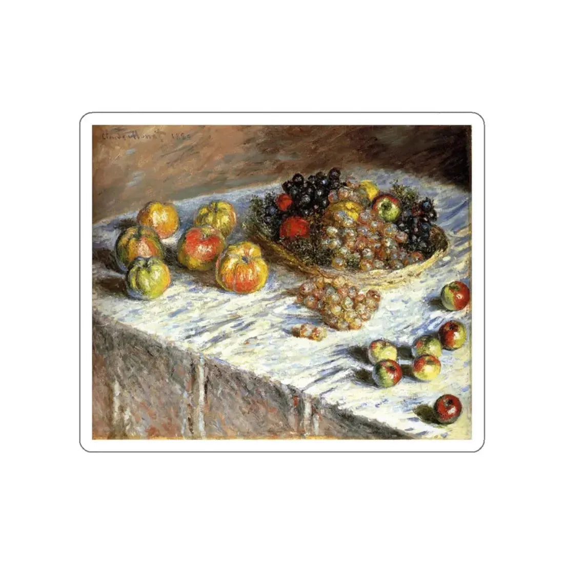 MONET, Claude - Still Life Apples and Grapes (Artwork) STICKER Vinyl Die-Cut Decal - The Sticker Space