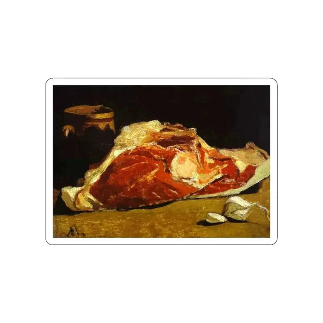 MONET, Claude - Still Life - Piece of Beef (Artwork) STICKER Vinyl Die-Cut Decal White Die-Cut 6 Inch - The Sticker Space