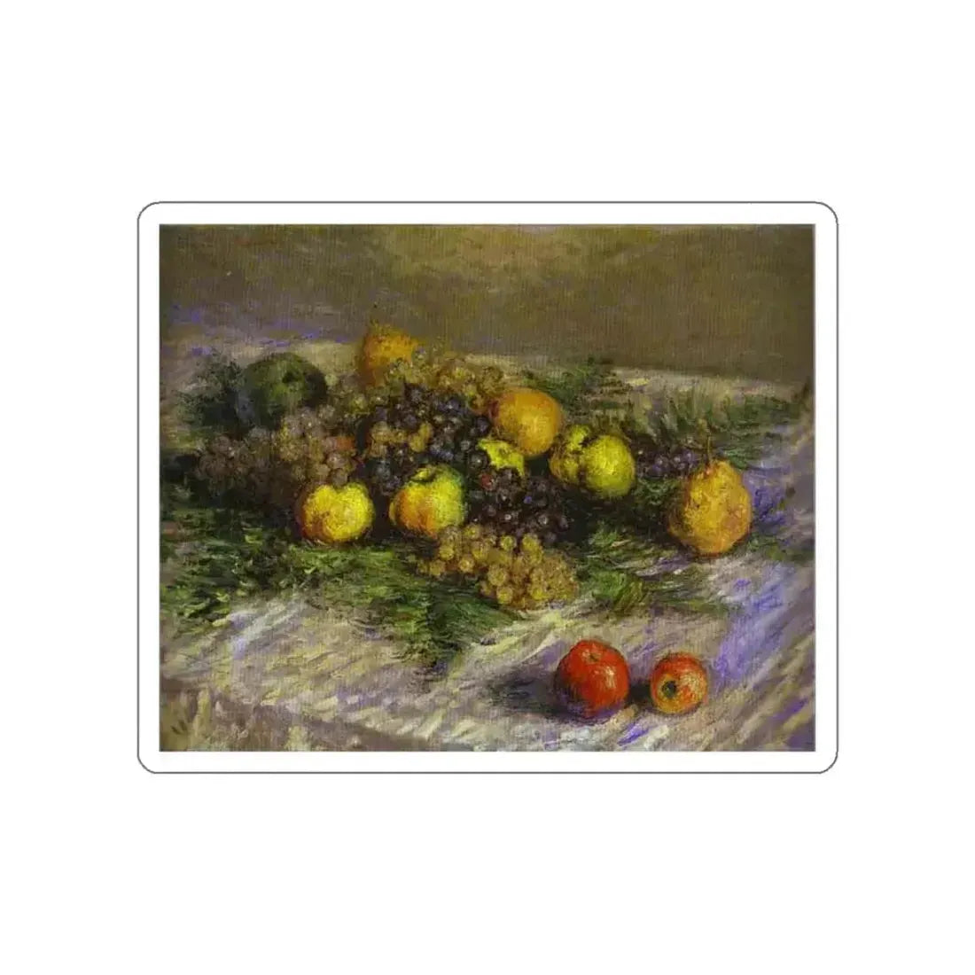 MONET, Claude - Still Life with Pears and Grapes (Artwork) STICKER Vinyl Die-Cut Decal White Die-Cut 5 Inch - The Sticker Space