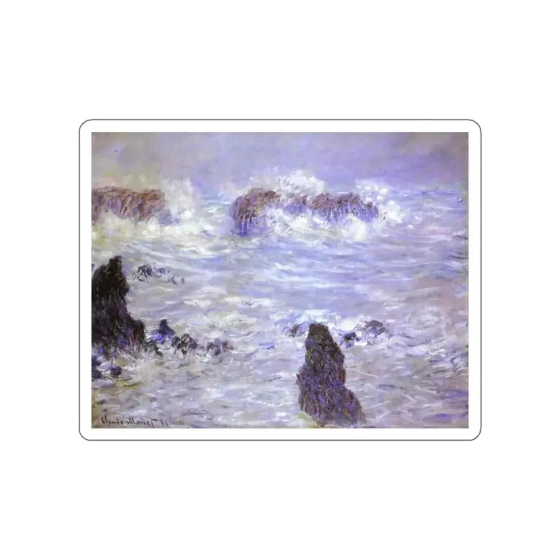 MONET, Claude - Storm, Coast at Belle-Ile (Artwork) STICKER Vinyl Die-Cut Decal - The Sticker Space