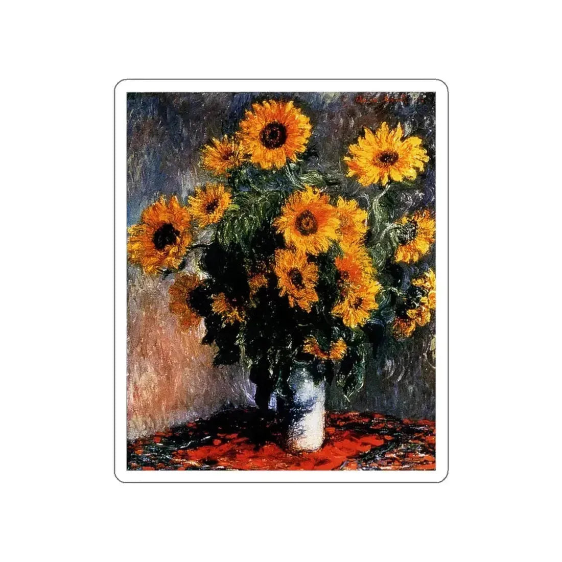 MONET, Claude - Sunflowers (Artwork) STICKER Vinyl Die-Cut Decal White Die-Cut 5 Inch - The Sticker Space