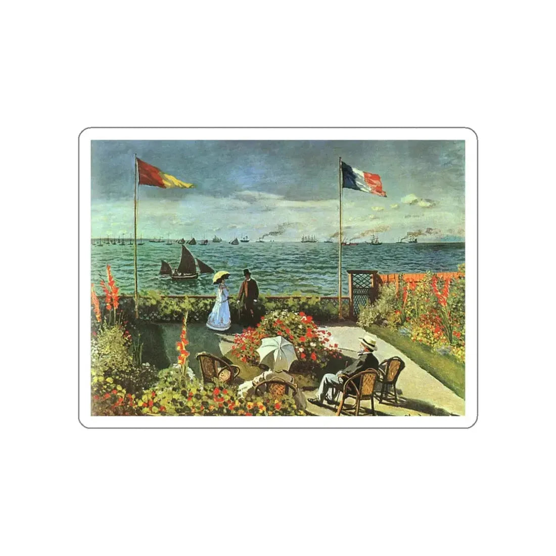 MONET, Claude - TERRACE AT ST. ADRESSE (Artwork) STICKER Vinyl Die-Cut Decal - The Sticker Space