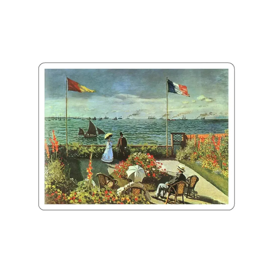 MONET, Claude - TERRACE AT ST. ADRESSE (Artwork) STICKER Vinyl Die-Cut Decal - The Sticker Space