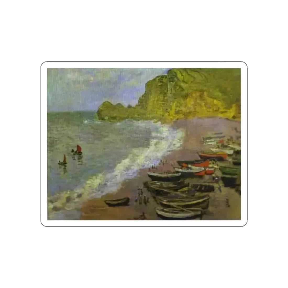 MONET, Claude - The Beach at Etretat (Artwork) STICKER Vinyl Die-Cut Decal White Die-Cut 5 Inch - The Sticker Space