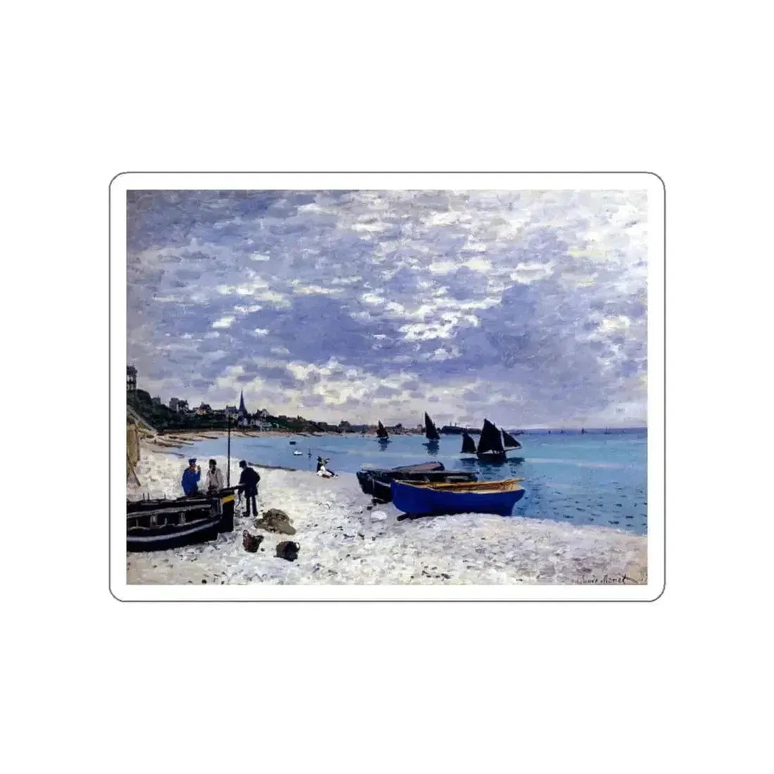MONET, Claude - The Beach at Sainte Adresse (Artwork) STICKER Vinyl Die-Cut Decal White Die-Cut 6 Inch - The Sticker Space