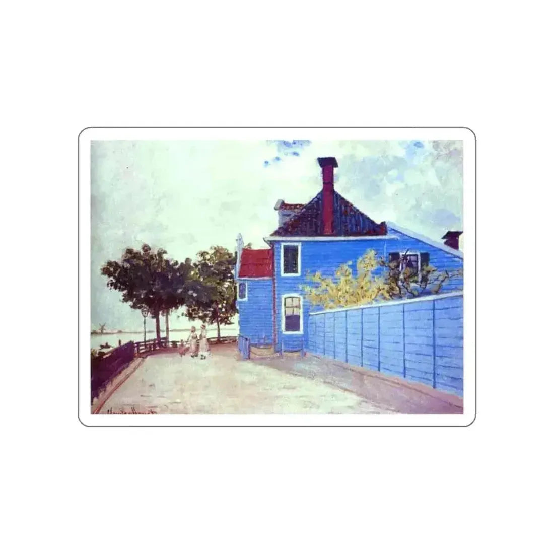 MONET, Claude - The Blue House in Zaandam (Artwork) STICKER Vinyl Die-Cut Decal White Die-Cut 5 Inch - The Sticker Space