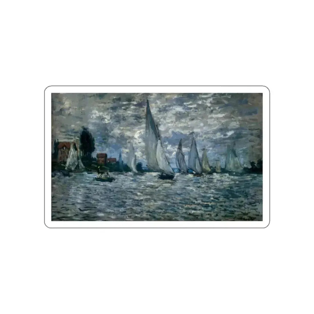 MONET, Claude - The Boats Regatta at Argenteuil (Artwork) STICKER Vinyl Die-Cut Decal White Die-Cut 2 Inch - The Sticker Space