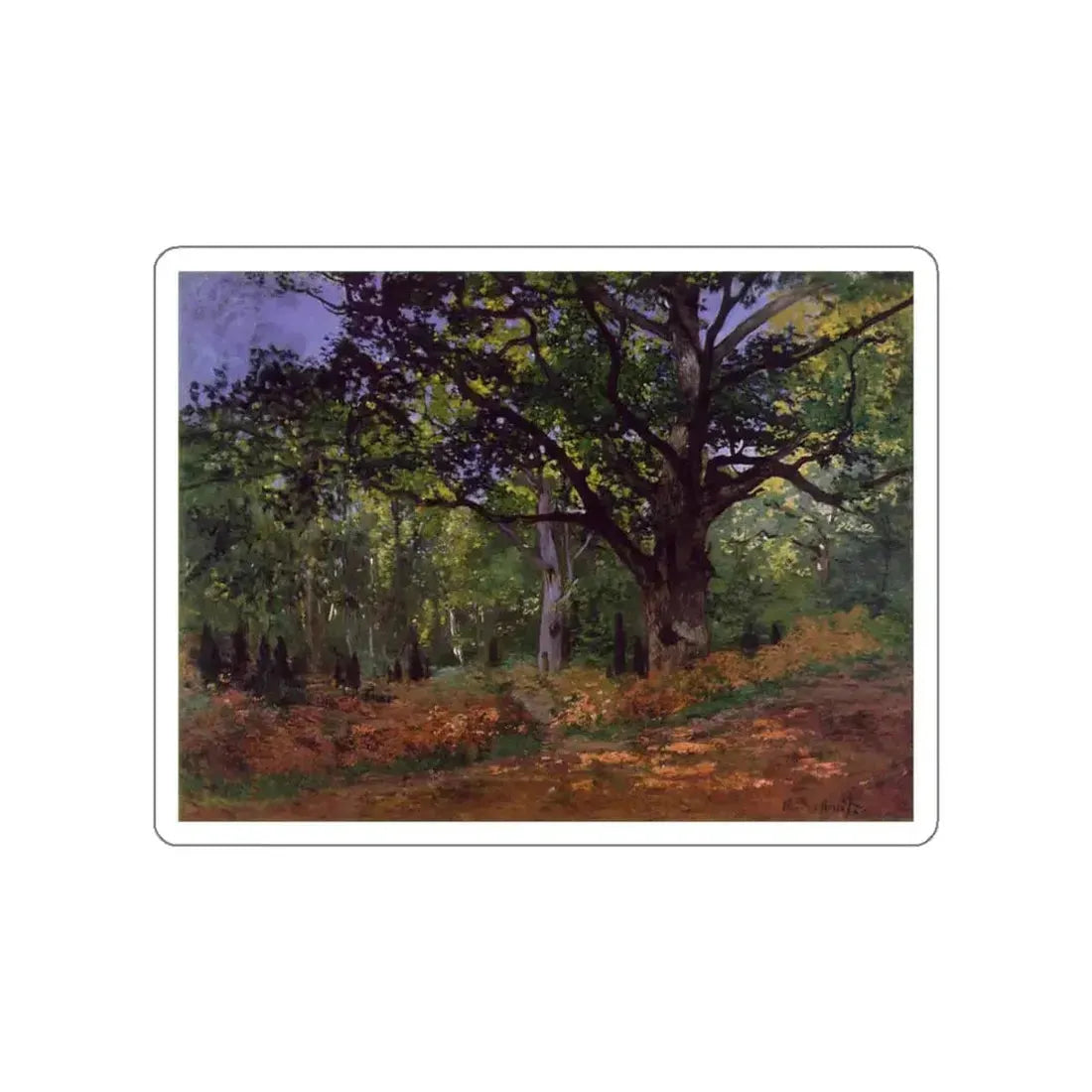 MONET, Claude - The Bodmer Oak (Artwork) STICKER Vinyl Die-Cut Decal White Die-Cut 3 Inch - The Sticker Space