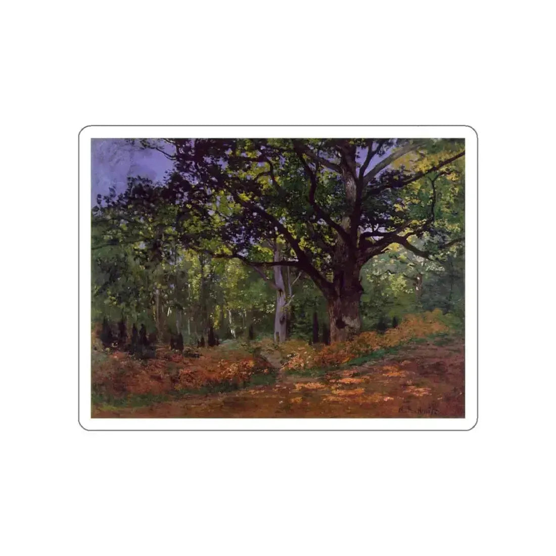 MONET, Claude - The Bodmer Oak (Artwork) STICKER Vinyl Die-Cut Decal White Die-Cut 4 Inch - The Sticker Space