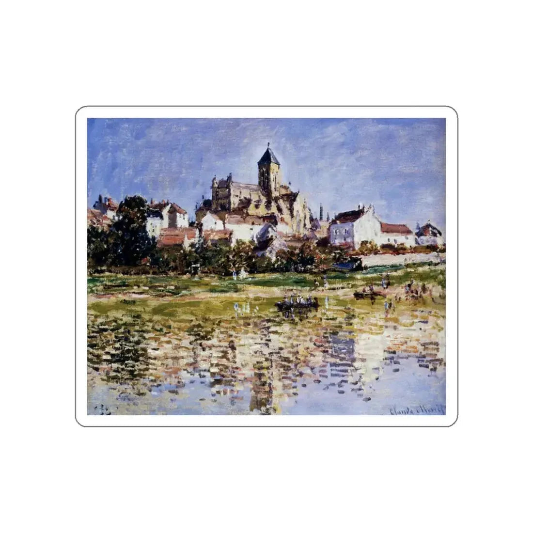 MONET, Claude - The Church at Vetheuil (Artwork) STICKER Vinyl Die-Cut Decal - The Sticker Space