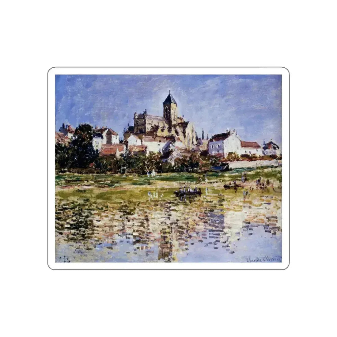 MONET, Claude - The Church at Vetheuil (Artwork) STICKER Vinyl Die-Cut Decal White Die-Cut 3 Inch - The Sticker Space
