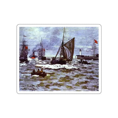 MONET, Claude - The Entrance to the Port of Honfleur (Artwork) STICKER Vinyl Die-Cut Decal White Die-Cut 3 Inch - The Sticker Space