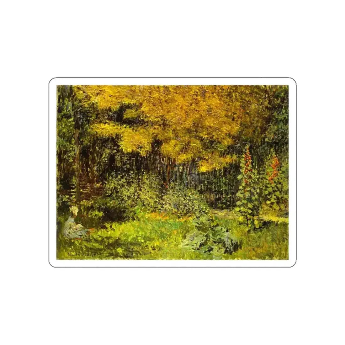 MONET, Claude - The Garden (Artwork) STICKER Vinyl Die-Cut Decal White Die-Cut 5 Inch - The Sticker Space