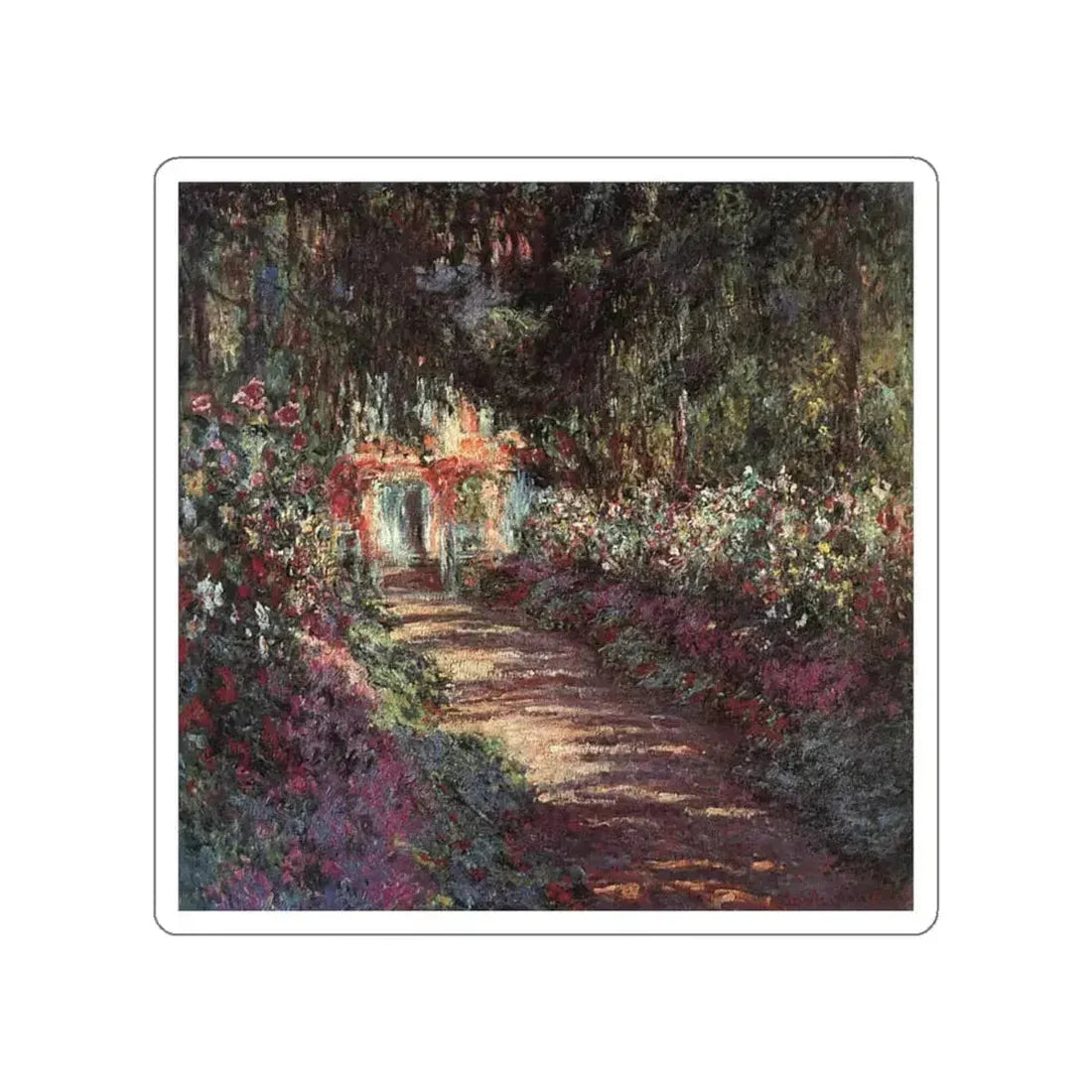 MONET, Claude - The Garden in Flower (Artwork) STICKER Vinyl Die-Cut Decal White Die-Cut 4 Inch - The Sticker Space