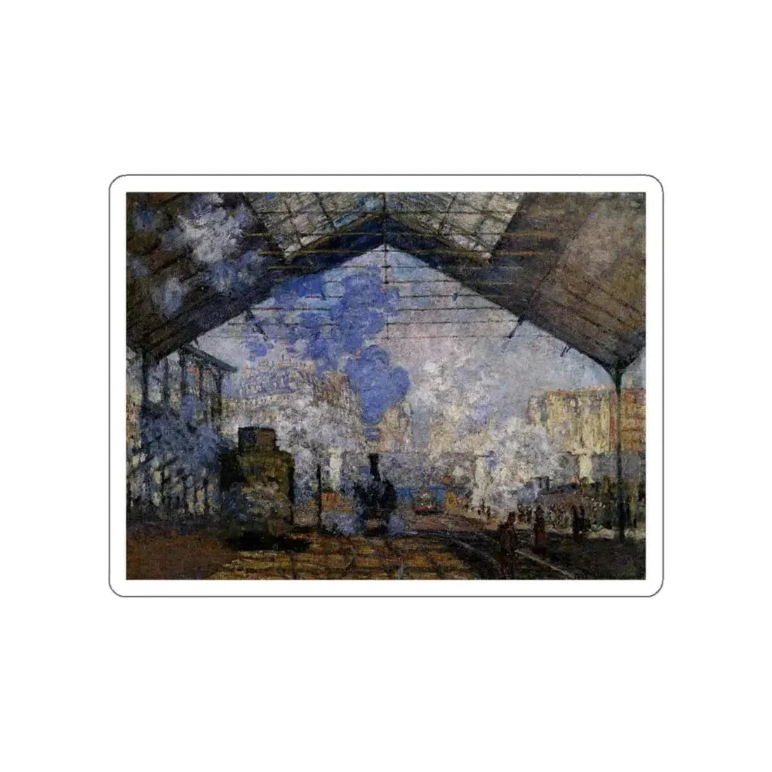 MONET, Claude - The Gare Saint Lazare (Artwork) STICKER Vinyl Die-Cut Decal White Die-Cut 5 Inch - The Sticker Space