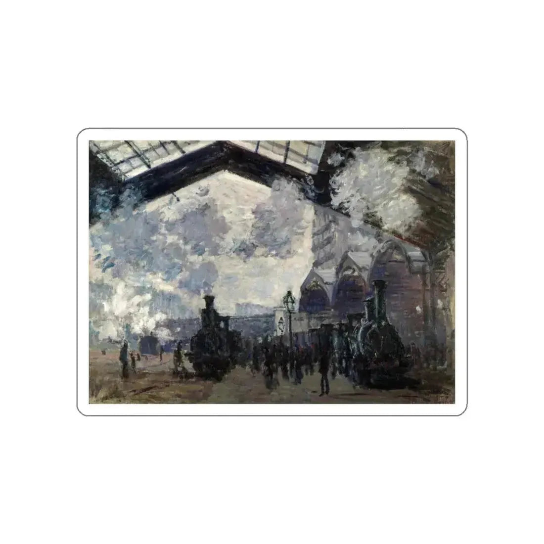 MONET, Claude - The Gare St-Lazare (Artwork) STICKER Vinyl Die-Cut Decal White Die-Cut 6 Inch - The Sticker Space