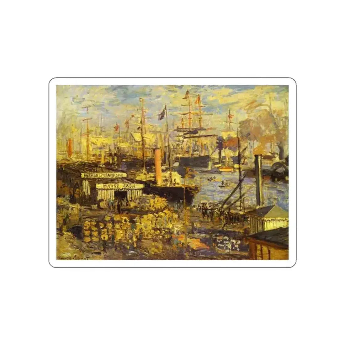 MONET, Claude - The Grand Dock at Le Havre (Artwork) STICKER Vinyl Die-Cut Decal White Die-Cut 4 Inch - The Sticker Space